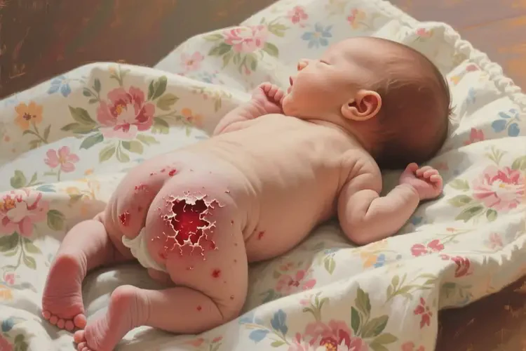 新生兒屁股上容易起濕疹不管它會(huì)自己好嗎(圖1)
