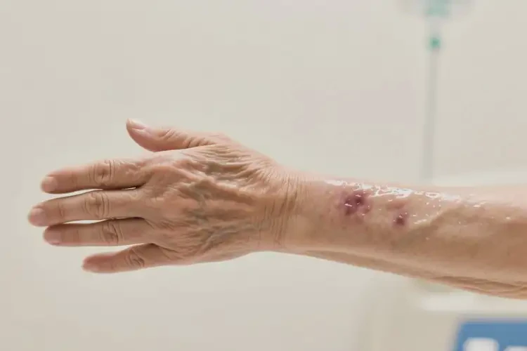 老年人手臂上偶爾起濕疹能不能徹底自愈(圖1)