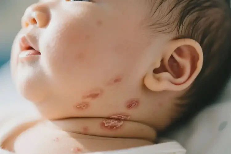 嬰兒脖子上偶爾起濕疹不管它會自己好嗎(圖2)