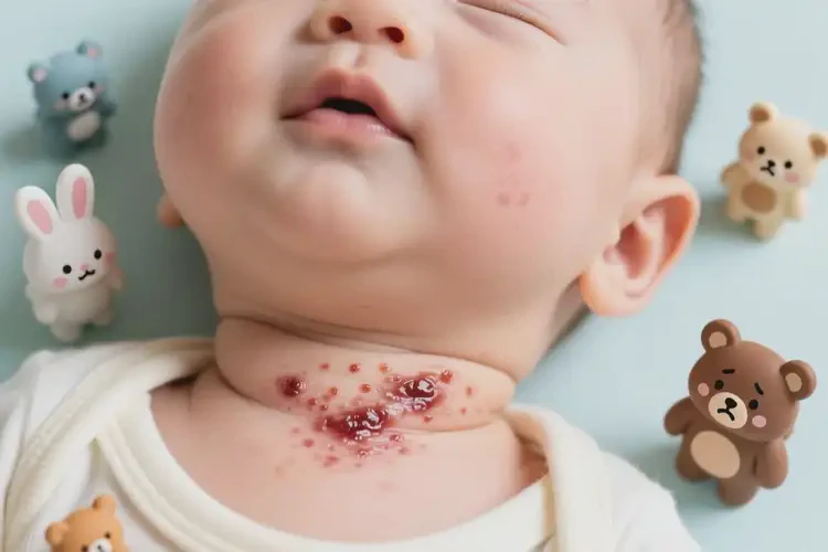 少兒脖子長濕疹不管它會自己自愈嗎(圖1)