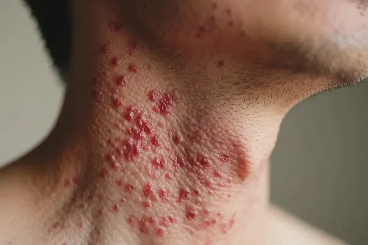 男人脖子上出现湿疹不管它会自己好吗(图3)
