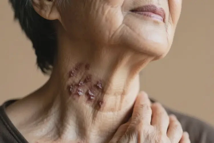 老年人脖子上容易長濕疹不管它會自己好嗎(圖1)