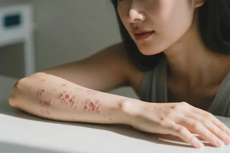 女人手臂上容易長濕疹可以徹底自愈嗎(圖3)