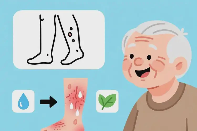 老人小腿上出現(xiàn)濕疹能夠徹底治愈嗎(圖1)