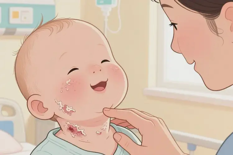 幼兒脖子長濕疹不管它會(huì)自己自愈嗎(圖3)