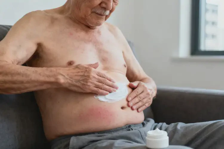 老人肚子上長濕疹不管它會自己痊愈嗎(圖2)