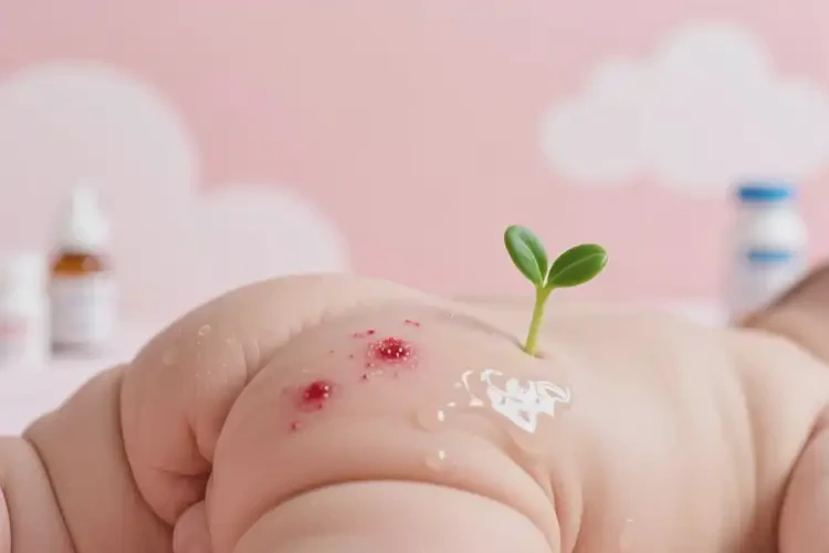 嬰兒屁股上長濕疹不管它會(huì)自己自愈嗎(圖1)