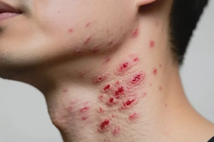 男人脖子上出现湿疹不管它会自己好吗(图2)