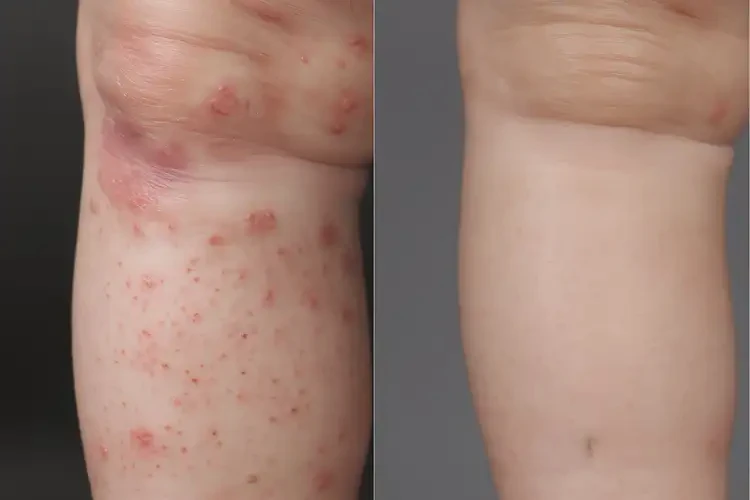 小兒大腿上出現(xiàn)濕疹不管它會自己好嗎(圖1)