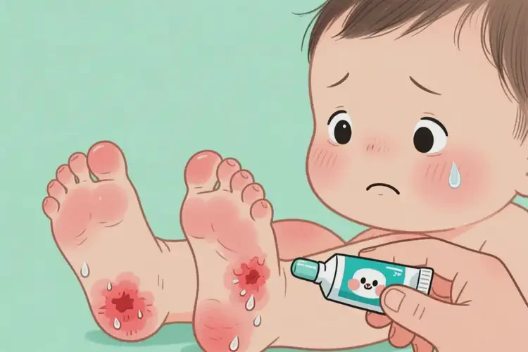 幼兒腳上出濕疹不管它會(huì)自己自愈嗎(圖1)