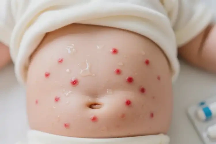 新生兒肚子上起濕疹能夠徹底治愈嗎(圖4)