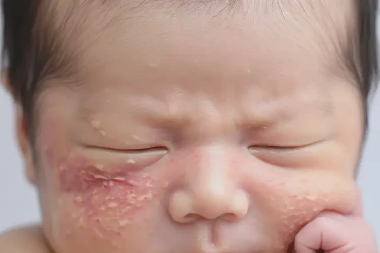 新生兒面部經常起濕疹不管它會自己痊愈嗎(圖4)