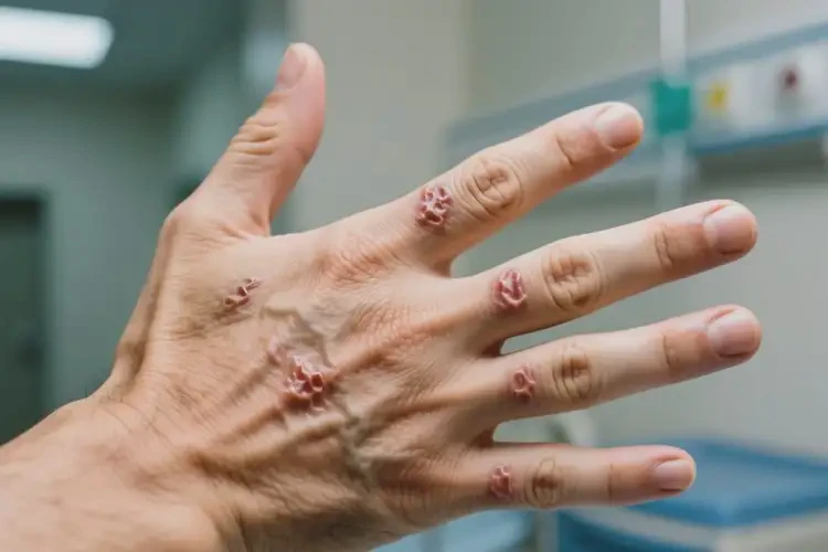 男人手上容易起濕疹不管它會(huì)自己好嗎(圖1)