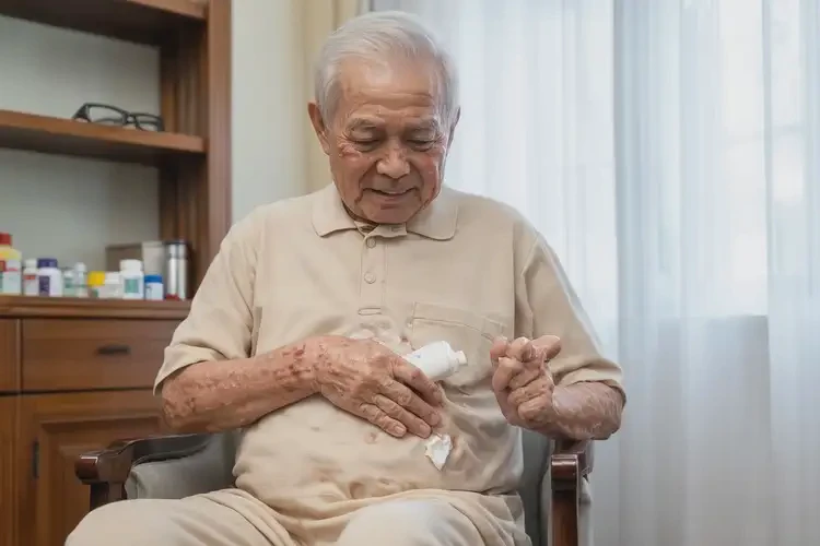 高齡老人肚子上出濕疹不管它會(huì)自己好嗎(圖2)