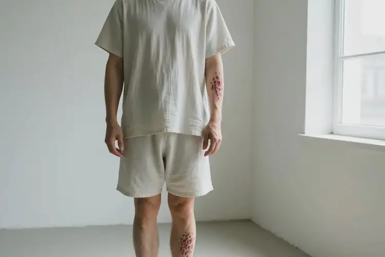 男生四肢有濕疹不管它會(huì)自己自愈嗎(圖1)