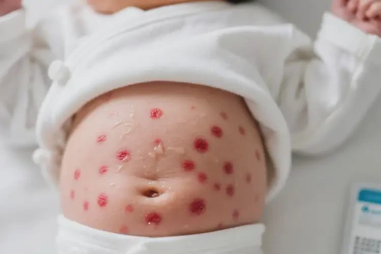 新生兒肚子上起濕疹能夠徹底治愈嗎(圖2)
