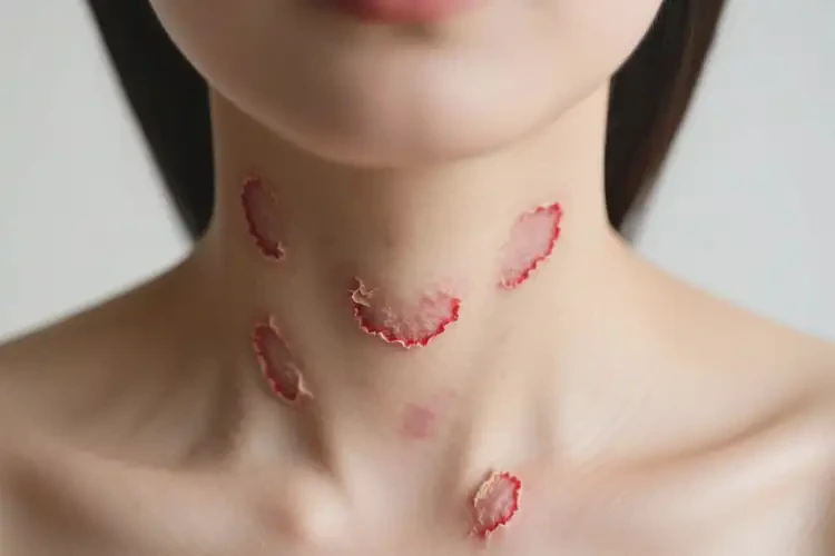 女性脖子經(jīng)常起濕疹不管它會自己好嗎(圖1)