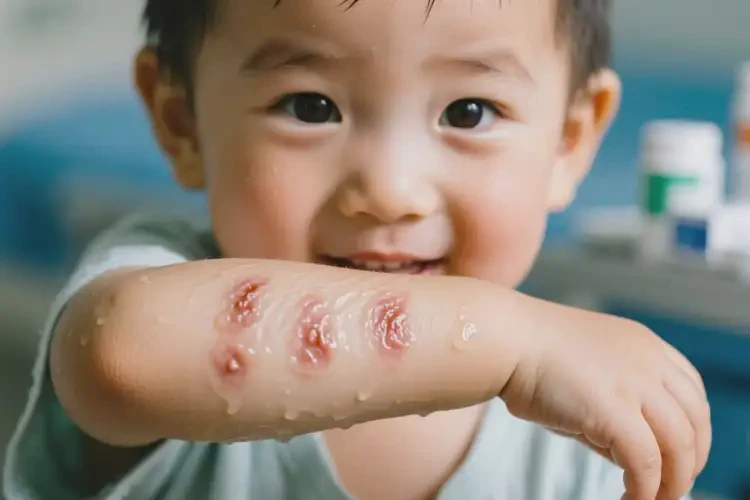 小孩手臂上起濕疹能徹底自愈嗎(圖3)