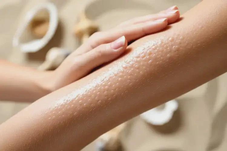 女人手臂偶尔长湿疹不管它会自己自愈吗(图1)