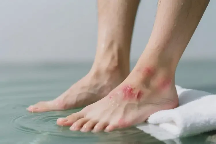 青年人腳上起濕疹可以徹底自愈嗎(圖1)