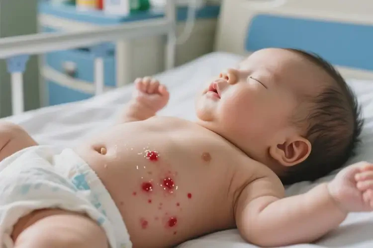 新生兒肚子上起濕疹能夠徹底治愈嗎(圖1)