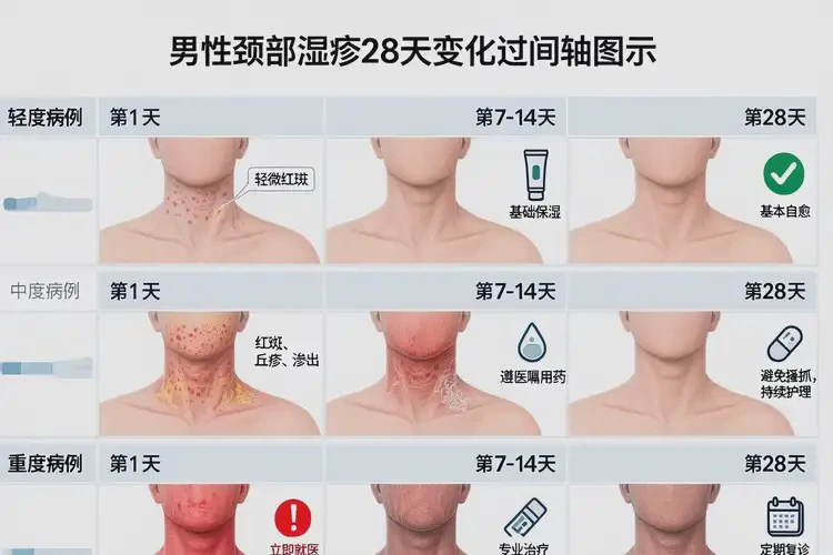 男生脖子出濕疹能靠自己自愈嗎(圖1)