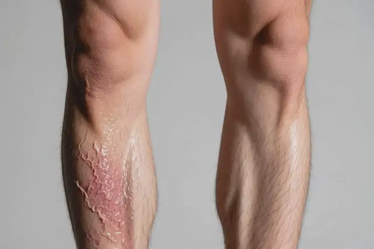 男人小腿上偶爾長(zhǎng)濕疹不管它會(huì)自己自愈嗎(圖1)