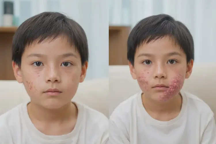 小兒面部容易長濕疹不管它會自己好嗎(圖1)