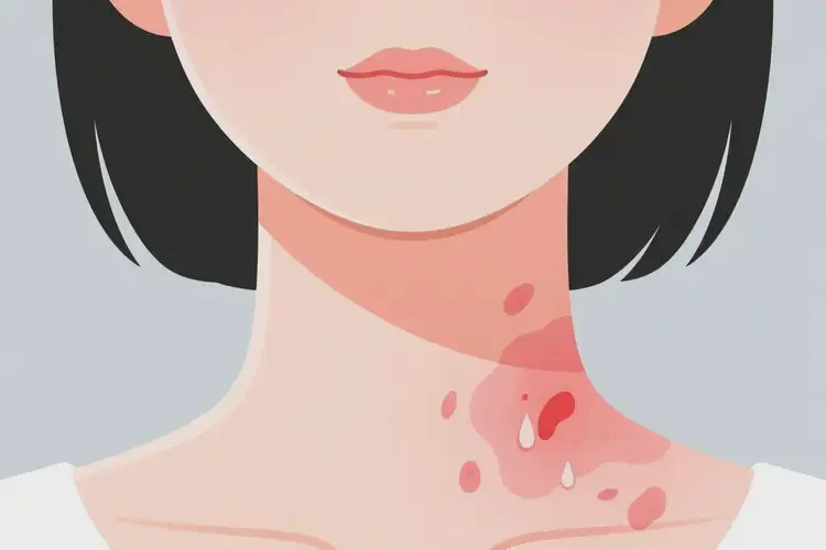 女生脖子上有濕疹能靠自己自愈嗎(圖1)