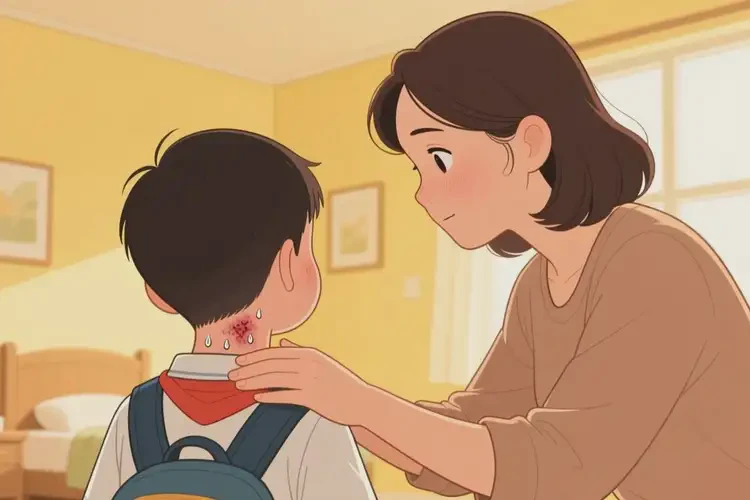 小學生脖子容易起濕疹不管它會自己自愈嗎(圖1)