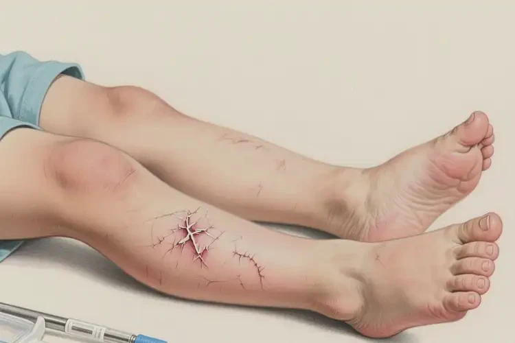 小兒小腿上有濕疹不管它會(huì)自己痊愈嗎(圖1)