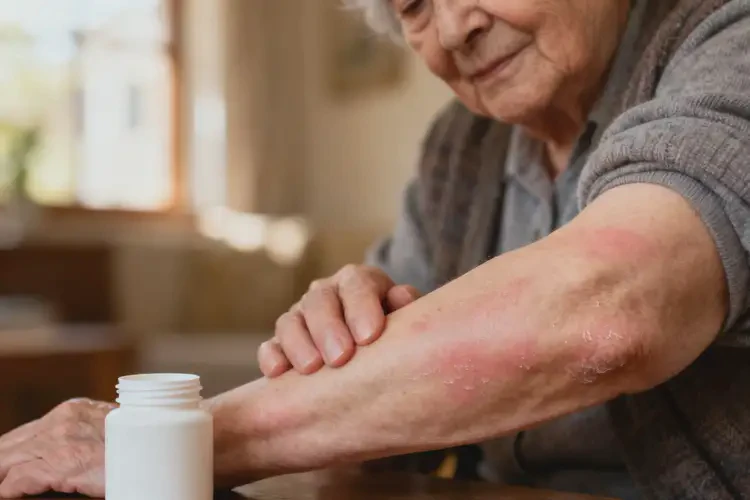 高齡老人身上經(jīng)常起濕疹不管它會(huì)自己好嗎(圖4)