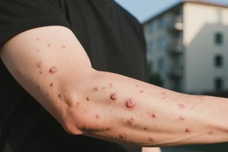 男人手臂上偶爾長濕疹可以徹底自愈嗎(圖1)