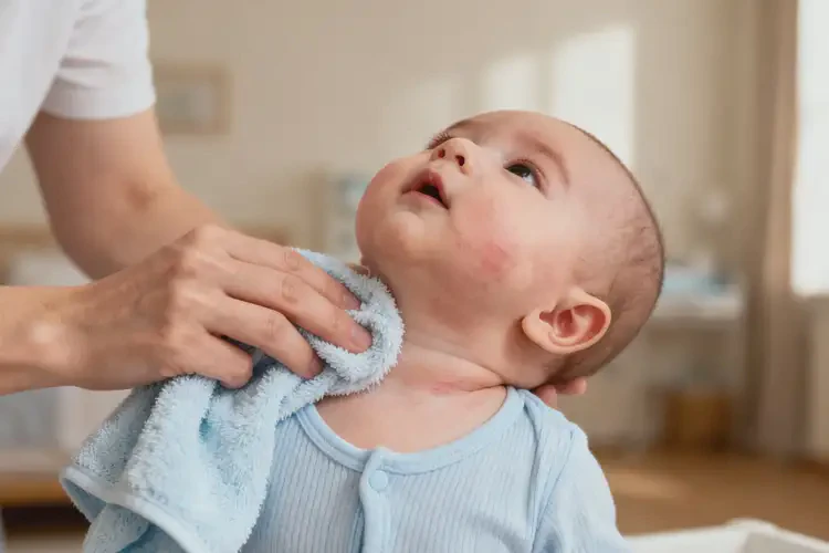 嬰兒脖子起濕疹能夠徹底治愈嗎(圖2)