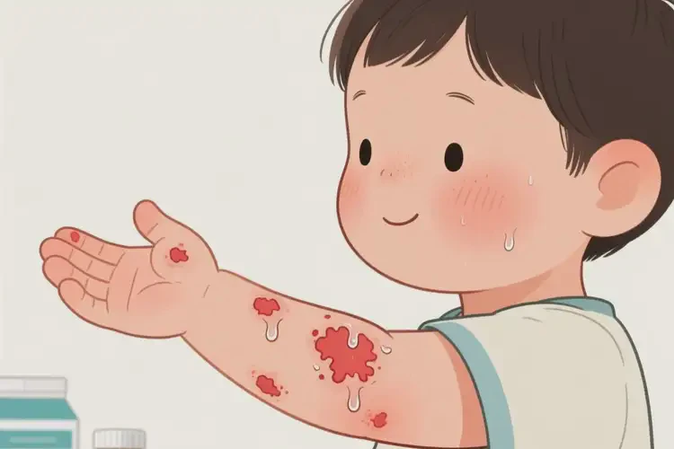 小孩手臂出濕疹不管它會(huì)自己自愈嗎(圖3)