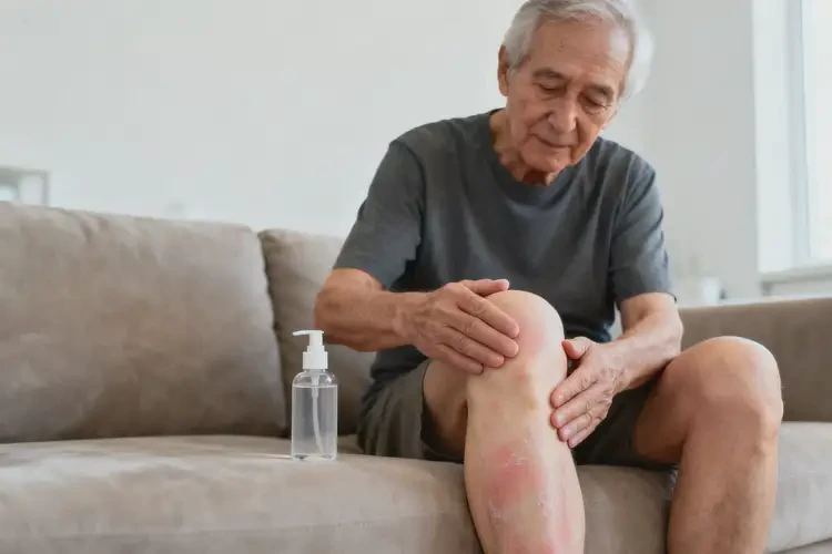 老人大腿出濕疹不管它會(huì)自己好嗎(圖1)