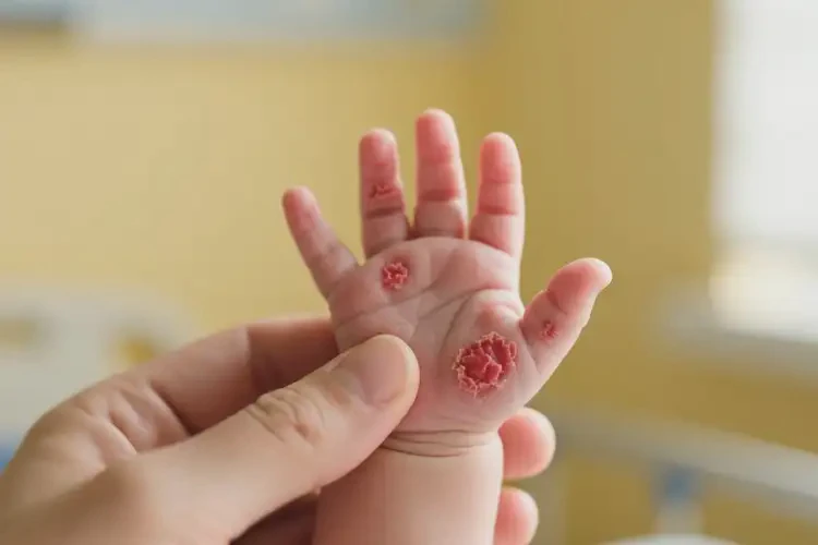 嬰兒手上出現(xiàn)濕疹可以徹底自愈嗎(圖2)