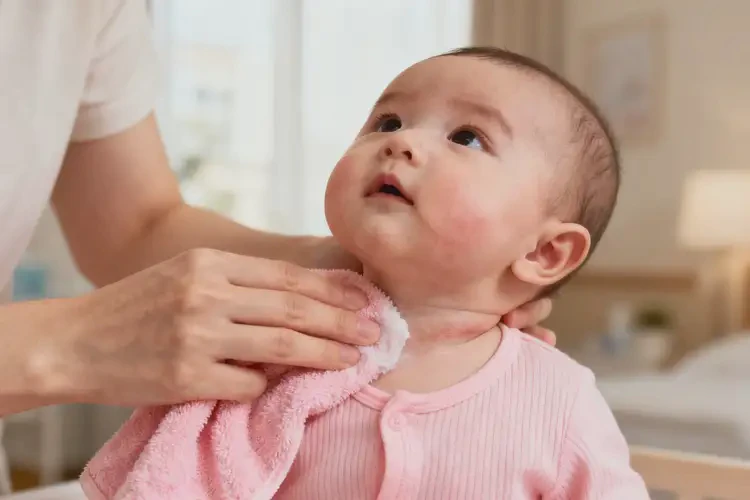 嬰兒脖子起濕疹能夠徹底治愈嗎(圖1)