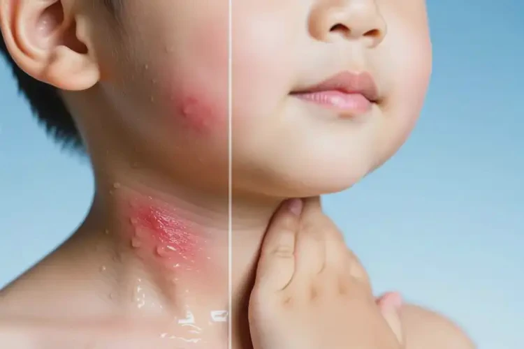 孩子脖子有濕疹不管它會自己自愈嗎(圖3)