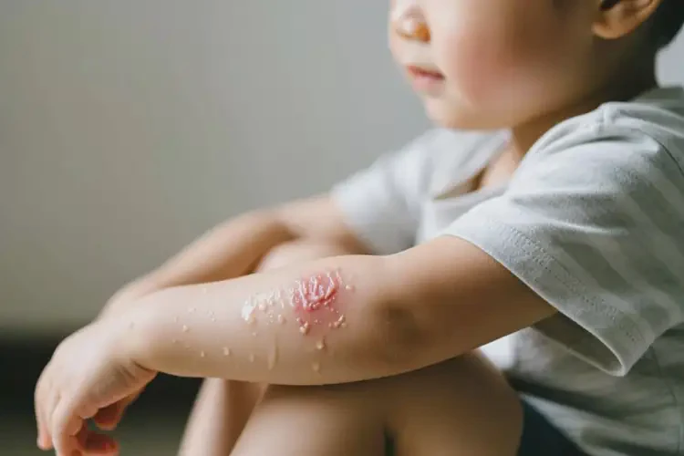 小孩手臂出濕疹不管它會(huì)自己自愈嗎(圖1)