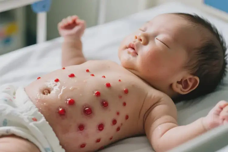 新生兒肚子上起濕疹能夠徹底治愈嗎(圖3)