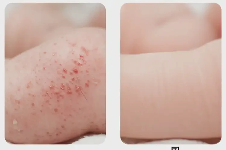 新生儿大腿上容易长湿疹可不可以彻底自愈(图1)