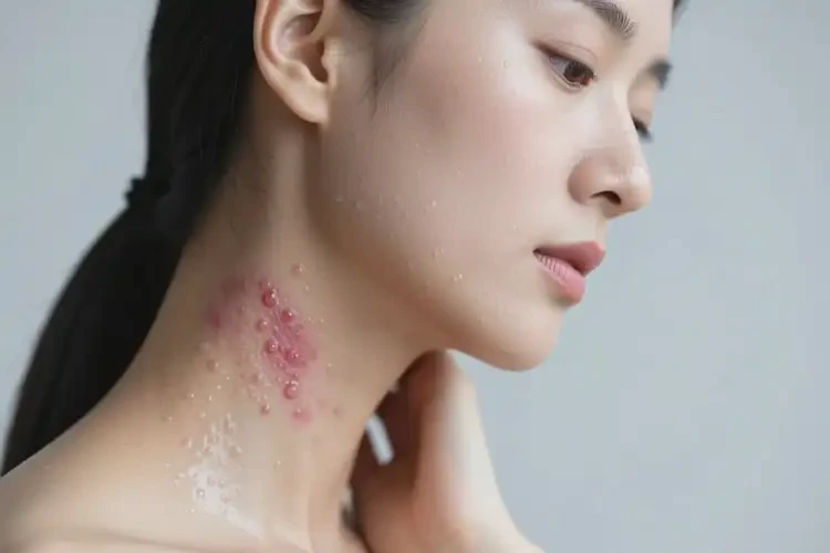 女人脖子上起濕疹不管它會(huì)自己好嗎(圖2)