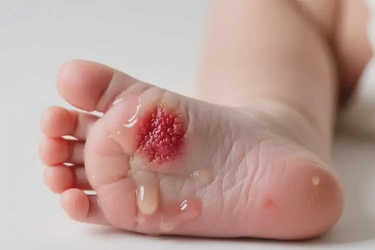 嬰兒腳上經(jīng)常起濕疹可以徹底自愈嗎(圖1)