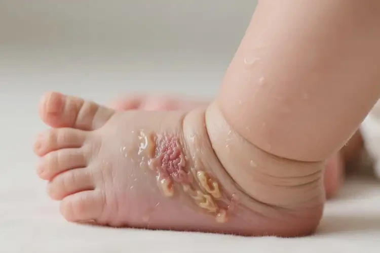 嬰兒腳上經(jīng)常起濕疹可以徹底自愈嗎(圖2)