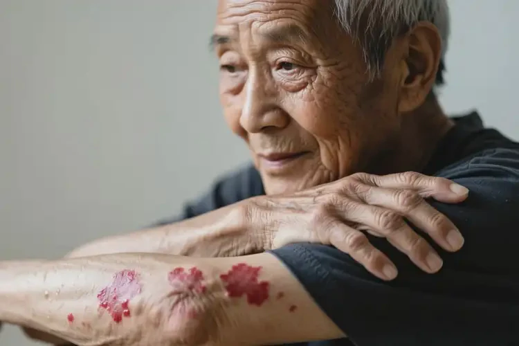 老人手臂上出現(xiàn)濕疹不管它會自己痊愈嗎(圖2)