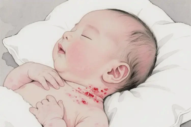 新生兒脖子上經(jīng)常起濕疹能徹底自愈嗎(圖1)