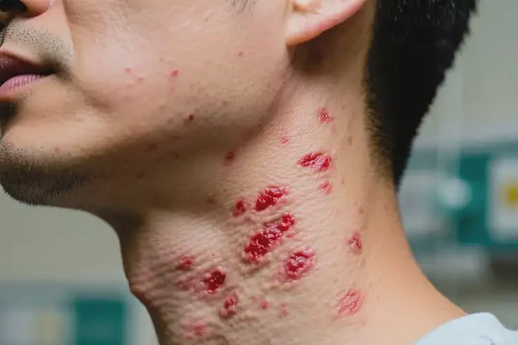 男人脖子上出现湿疹不管它会自己好吗(图4)