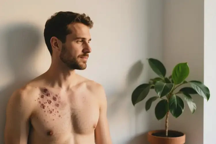 男人身上出現(xiàn)濕疹可以徹底自愈嗎(圖1)