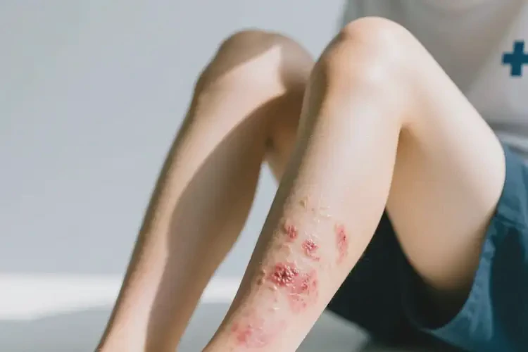 青少年小腿上经常起湿疹不管它会自己好吗(图1)